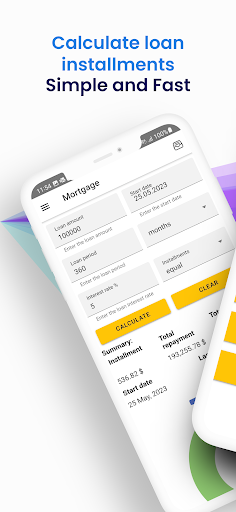 Android application Credit Calculator screenshort