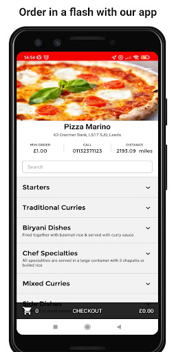 Android application Pizza Marino screenshort