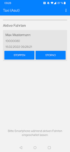 Android application Taxi asut screenshort