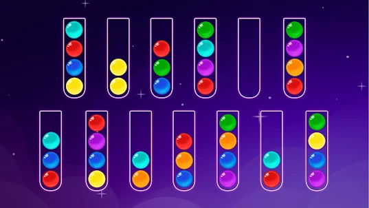 顏色拼接：球球顔色排序分類，離綫益智游戲