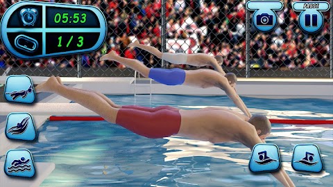 水泳 プール 水 人種 ゲームのおすすめ画像1