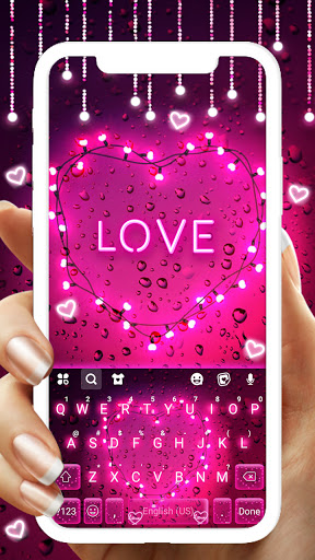 Android application Neon Streaks Heart Keyboard Ba screenshort