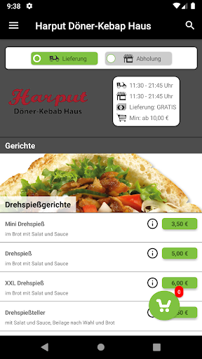 Android application Harput Döner Lauenburg screenshort