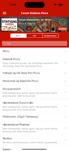 Android application Farum Stations Pizza screenshort