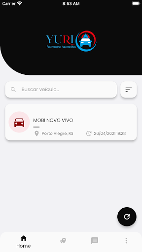Android application Yuri Rastreamento Veicular screenshort
