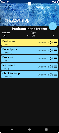 Android application Freezer app screenshort