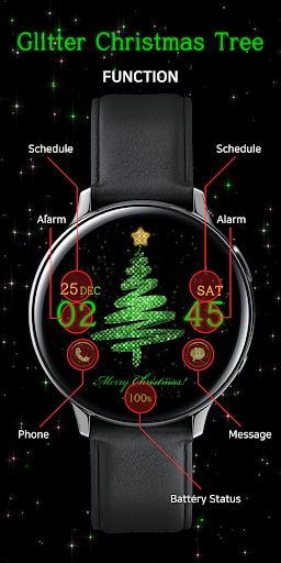 Glitter Christmas Tree_Watchfa Screen 2