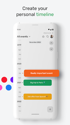 Screenshot of Lifely: my timeline diary
