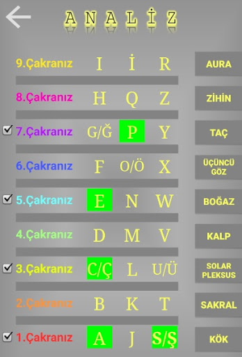 İsim Analizi Screen 3
