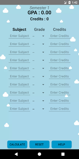 GPA Calculator Screen 2
