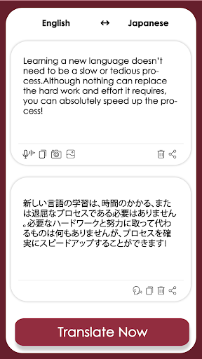 Android application English Japanese Translator screenshort