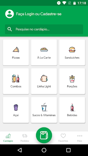 Android application Pizzaria Freitas screenshort