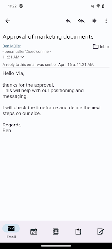 ISEC7 MAIL for Intune Screen 2