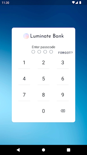Android application Luminate Bank screenshort