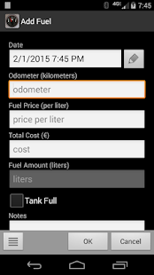 FillUp - Fuel Log Capture d'écran