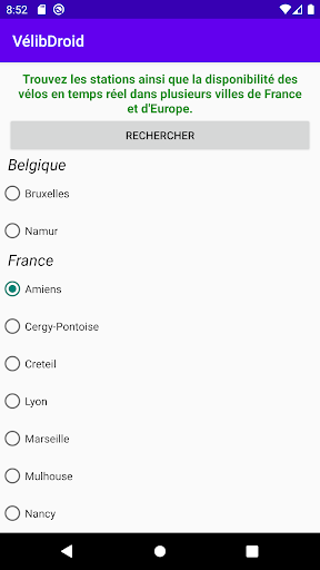 Android application VelibDroid screenshort
