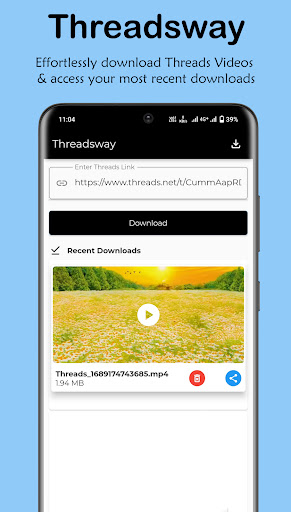Android application Video Downloader for Threads screenshort