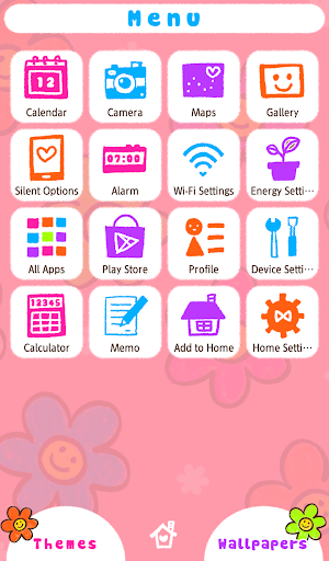 Smiley Flowers Theme +HOME Screen 2