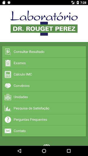 Android application Laboratório Dr. Rouget Perez screenshort