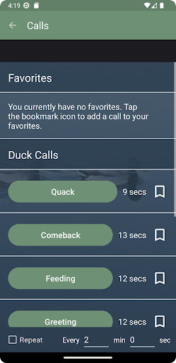 Duck Calls Screen 2