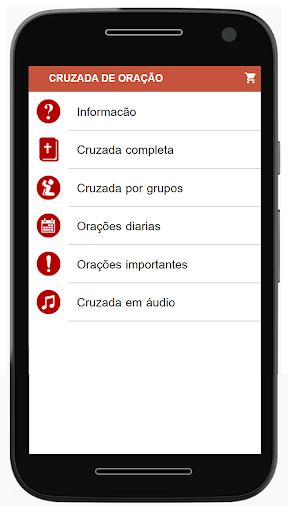 Android application Cruzada de Oração screenshort