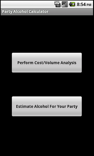 Android application Alcohol Party Calculator screenshort