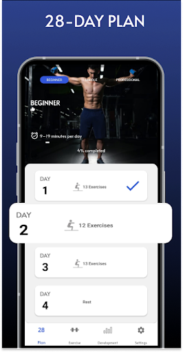 Android application No Equipment Abs in 28 Days screenshort