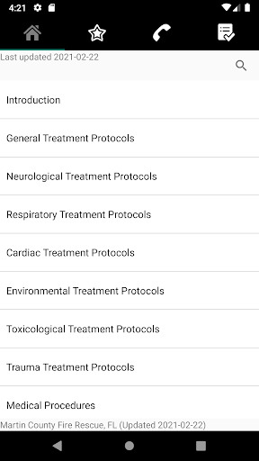 Android application MCFR Medical Protocols screenshort