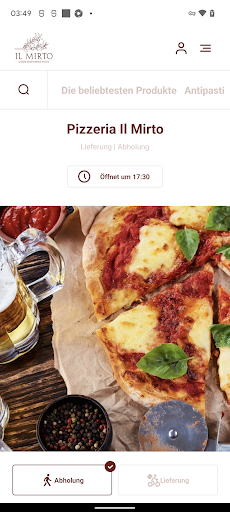 Android application Pizzeria Il Mirto screenshort