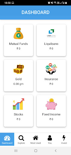 Android application INVESTMYFUNDS screenshort