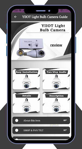 Android application YIIOT Light Bulb Camera Guide screenshort