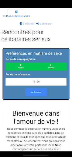 Android application Amour de Vie screenshort