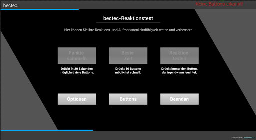 Android application bectec-Reaktionstest screenshort