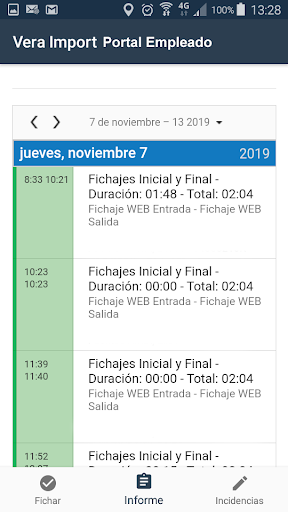 VeraImport Portal Empleado Screen 3
