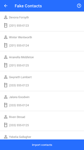 Fake Contacts Screen 2