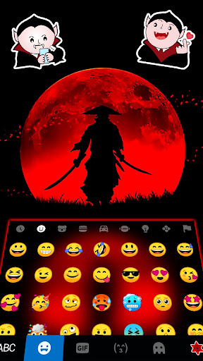 Red Moon Samurai Keyboard Back Screen 3
