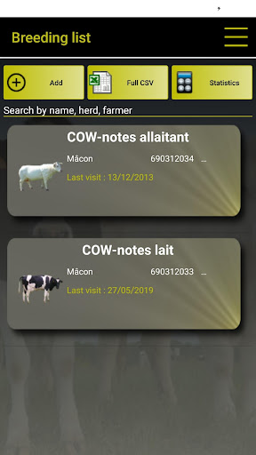 Android application COW-Notes screenshort