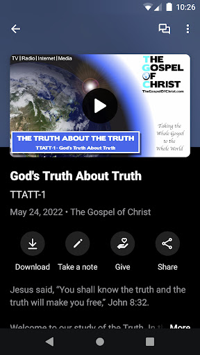 Screenshot of The Gospel of Christ - TGOC