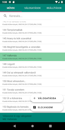 Android application Dsida Jenő összes költeménye screenshort