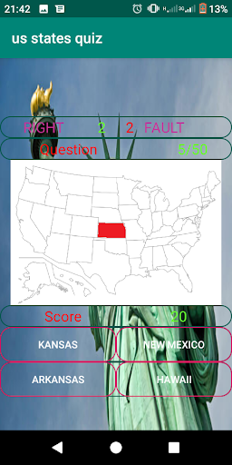 us states quiz - 50 us states Screen 2