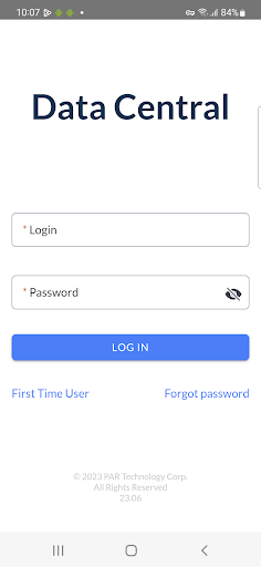 Android application Data Central screenshort