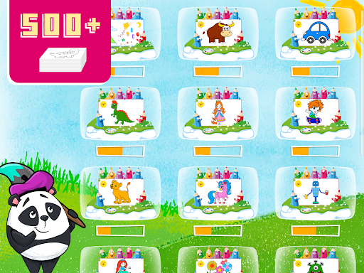 Screenshot of Busy Kids! Coloring pages book