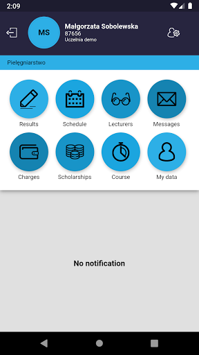 Android application mStudent screenshort