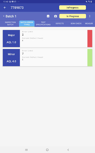 Android application Centric Final Inspection screenshort