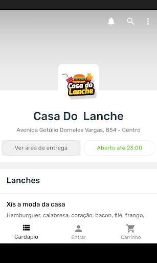 Android application Casa Do Lanche screenshort