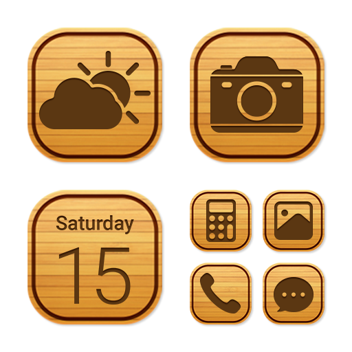 Wow Engraved Wood Icon Pack logo