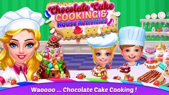 Chocolate cake cooking party