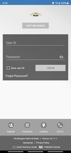 Android application Worthington Bank screenshort