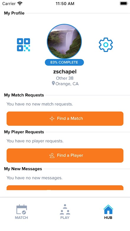 Match Play Hub Screen 2