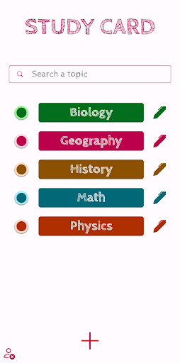 Android application Study Card screenshort